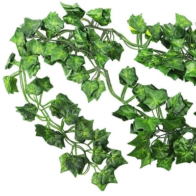 Picture of Artificial Ivy Leaves Greenery Garlands Hanging for Wedding Party Garden Wall Decoration (Green)