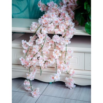 Picture of Artificial Cherry Blossom Flower Vines Hanging Silk Flowers Garland for Wedding Party Home Decor (Multicolor)