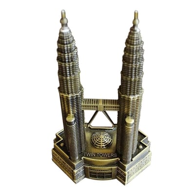 Picture of Antique Finish Malaysian Souvenir Twin Towers Miniature Statue Showpiece for Home Decor  Showpiece for Gift  Showpiece for Home Decoration (Brown)