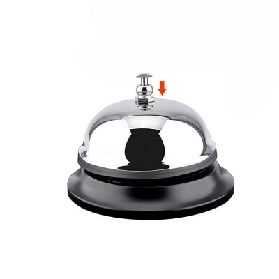 Picture of Modern Styled Service bell Hotel bell Desk bell Metal Anti-Rust Construction For Call Customer Service Restaurant Games Dinner Bell And Teacher Bell (Silver 1 Pcs)