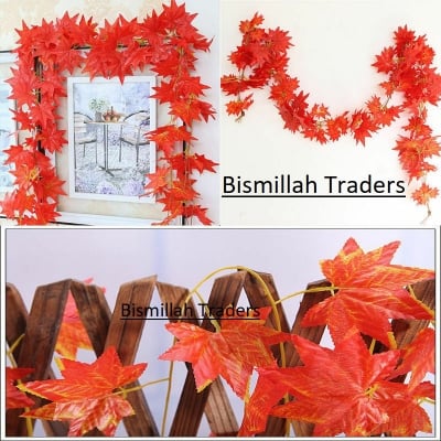 Picture of Artificial Autumn Maple Leaf Real touch Garlands/DECORATION /DISPLAY/WEDDING (Red)