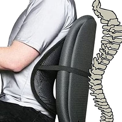 Picture of Back Lumbar Support Vent Cushion Car Office Chair Truck Seat (Black)