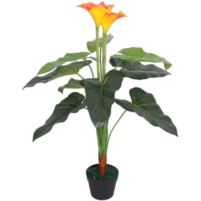 Picture of Artificial Calla Lily Plant with Pot Lifelike (Green)