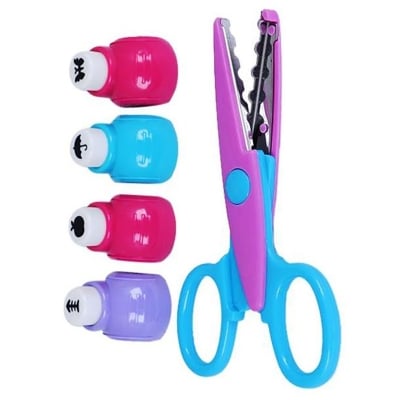 Picture of 4 small Craft punch & one Zigzag scissor (Multicolor)