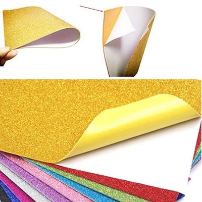 Picture of Glitter Foam Sheet Sparkles Self Adhesive Sticky A4 10-Pack (Multicolor)