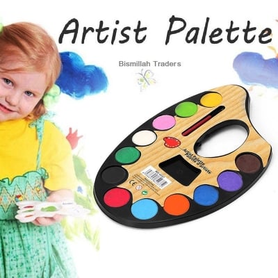 Picture of Artist Palette with 12 Water Color and Paint Brush solid watercolor paint x1 (Dulux Ambiance All,,1L)