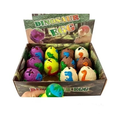 Picture of 12 pcs Dinosaur Eggs Toy Soft Squeeze with Dinosaur Inside Squishy Vent Sticky Stress Relieve Toy for Children Novetly(null) 