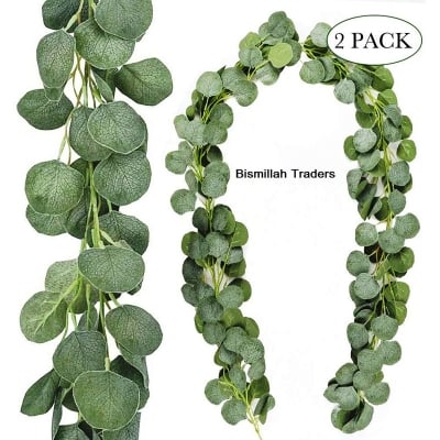 Picture of Eucalyptus Vines Green Artificial Eucalyptus Garlands for Wedding Background Arch Decoration (Deep green)