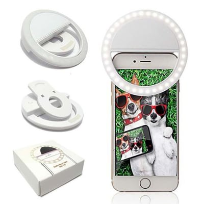 Picture of Rechargeable Selfie Ring Light 3 Level 36 LED Portable for Phone Camera Photography Video Clips on 3 Level Light Fill Ring 
