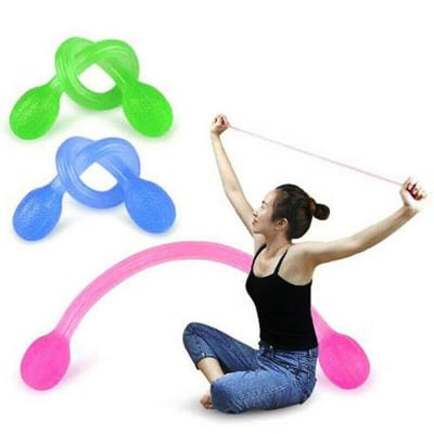 Picture of Silicone Yoga Pull rope tension strap Muscle Chest Expander Resistance Band home sports. (Multicolor)