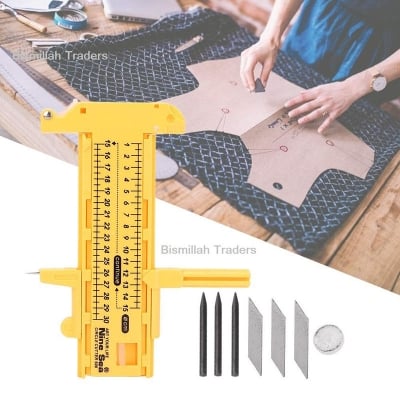 Picture of Compass Circle Cutter paper trimmer Top Quality Adjustable  Leather Craft Tool For Cutting Pape Leather (Yellow)