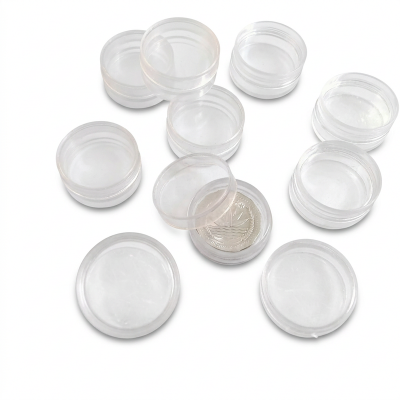 Picture of Acrylic Coin Collection Box Cases Coin Storage Holder 10 pcs (CLEAR)