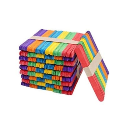 Picture of 10 packs/lot Colourful Wooden Medium Popsticks (Multicolor)