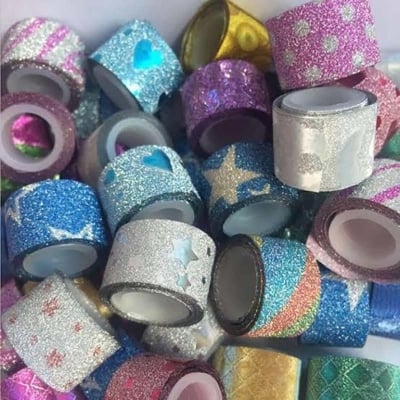 Picture of Mini Glitter Washi Tape - 20 pcs (Multicolor)