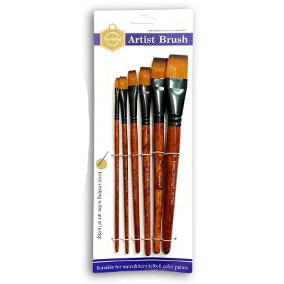 Picture of ???KeepSmiling Flat 6PC ARTIST PAINT FAN BRUSH 6088, For Painting (Black)