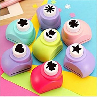 Picture of Mini Paper Punch 3 PCS for DIY Greeting Card Punches Embossing Device Die Cutter Machines (Multicolored)