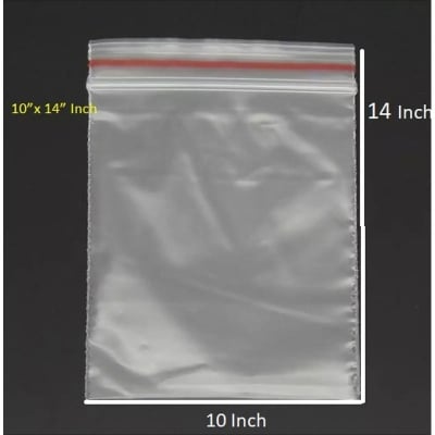 Picture of High Quality Zip Lock Storage Plastic Packet - 10*14 inches - 50 pcs pack (Neutral)