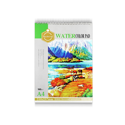 Picture of Water color Pad 24 Sheet A4 - Keep Smiling / Drawing Sketching pad / Artist pad (160 GSM, 24+24 Sheets) (White)