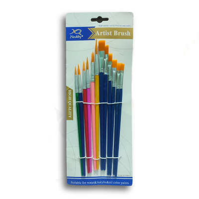 Picture of Novelty Paint Brush Set, 12 Piece Nylon Hair Artist Brushes, Paint Brush Suits Watercolor, Acrylics and Oil Painting, multicolor (Multicolor)