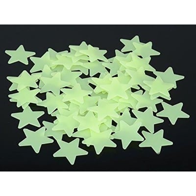 Picture of Night Glow Fluorescent Stars with Glue Dots  - 50 pcs pack (Fluorescent Green)