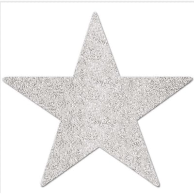 Picture of Glittery Silver Star Stickers Pack - 10 Pcs (Silver)
