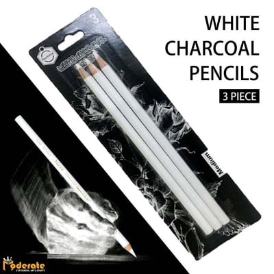 Picture of White Charcoal Pencil Set of 3 pencils (White)