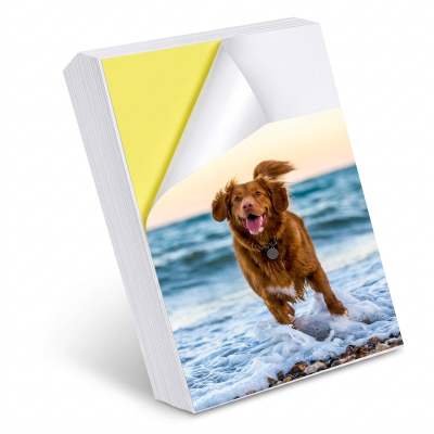 Picture of A4 Self Adhesive Sticker 20 Pcs  Paper Glossy White Blank Sticker Paper Sticker Paper Printable Photography Paper A4 size  by Art In Canvas (White)