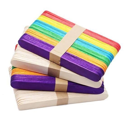 Picture of Colored and Natural Wooden Jumbo pop-sticks 4 packs (Multicolor)