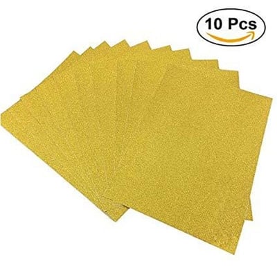 Picture of 10 pcs Set of Golden Glitter Foam Sticker Sheet - A4 (Golden)