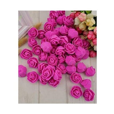 Picture of Deep Pink PE Foam Rose Head Artificial Flower - 100 Pcs (Pink)
