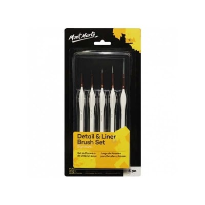 Picture of Mont Marte Signature Detail & Liner Brush Set 5pc (Black)