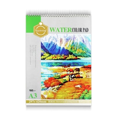 Picture of Water color Pad 24 Sheet A3 Size - Keep Smiling / Drawing Sketching pad / Artist pad (160 GSM, 24+24 Sheets) (White)
