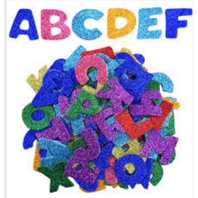Picture of Multi Colour Glitter A-Z letter Stickers Pack - 1 set customise (Multicolor)