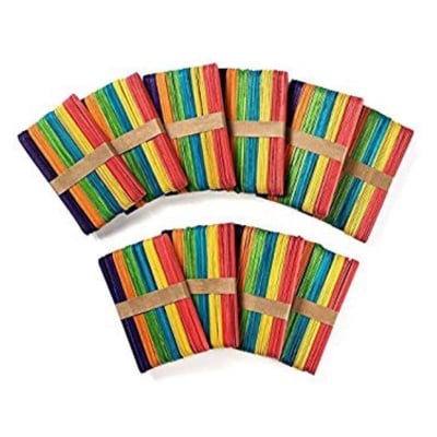 Picture of 10 packs/lot Coloured Wooden Large Popsticks (Multicolor)