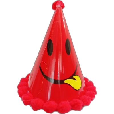 Picture of Birthday Caps 4/10 pcs Party hat  Emoji Expression Party Hats Birthday Party Smiley Birthady Hat Paper caps Smiley Birthday Cap (Multicolor 4 Pcs)