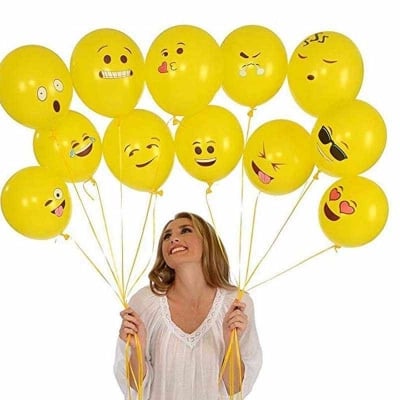 Picture of Emoji Face Balloons 30 pcs party decorations balloon (Yellow)