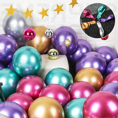 Picture of ???Metallic Balloons 1set + pump (Multicolor)