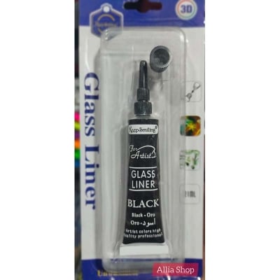 Picture of Keep Smiling Glass Liner 21ml Black, Silver, Gold (Black)