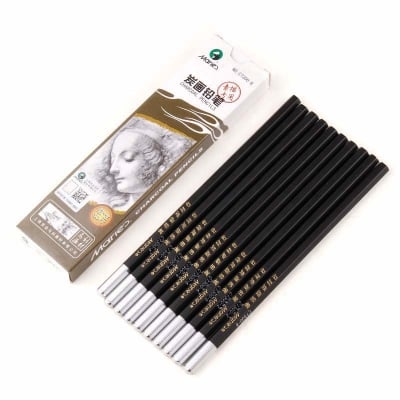 Picture of Maries 12Pcs/Box Soft Charcoal Pencil Set / Black Sketch Drawing Pencils (Black)