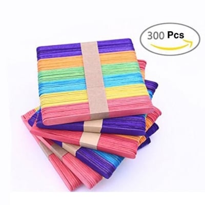 Picture of 300 pcs/lot Colourful Wooden Medium Popsticks (Multicolor)