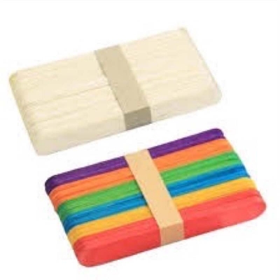 Picture of Colored and Natural Wooden Jumbo pop-sticks 2 packs 