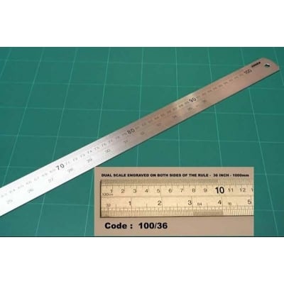 Picture of Stainless Steel Scale/Ruler 1 Meter (100 cm / 40 inch) (Silver)