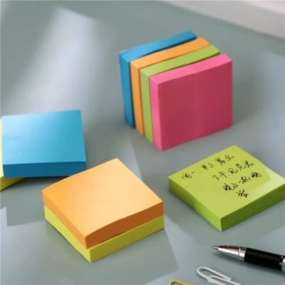 Picture of Sticky Notes 3x3" Post It Note Pad 5 Colors notepaper - 400 Sheets (Multicolor)
