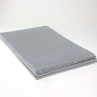 Picture of 10 pcs Set of Silver Glitter Foam Sticker Sheet - A4 (Silver)