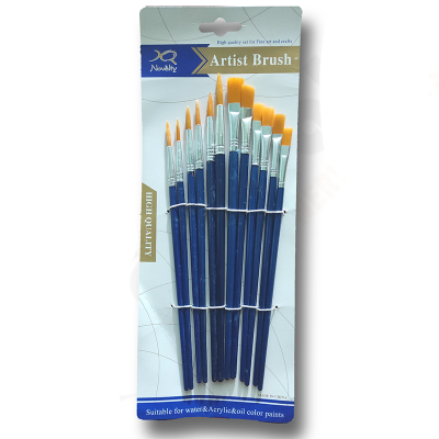 Picture of Novelty Paint Brush Set, 12 Piece Nylon Hair Artist Brushes, Paint Brush Suits Watercolor, Acrylics and Oil Painting, (Multicolor)