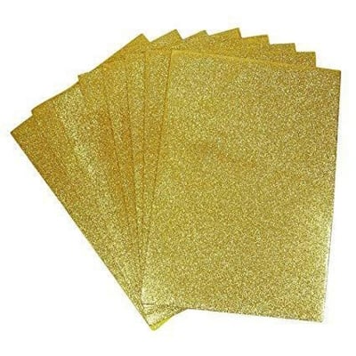 Picture of Gold Glitter Cardstock, 10Pcs Gold Glitter Paper for Cricut, Gold Card Stock for DIY Projects, Crafts, Scrapbook, Cake Topper, Birthday and Wedding Invitations,12x8.5 inches (Gold)
