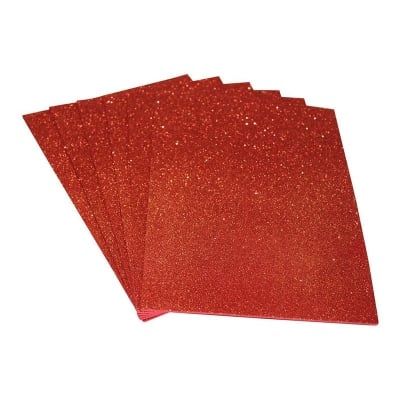 Picture of Craft Foam SELF ADHESIVE Glitter Foam Sheets A4 Pack of 10 Assorted (Black)