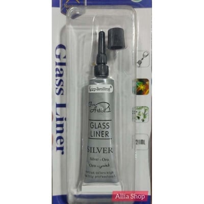 Picture of Keep Smiling Glass Liner 21ml Black, Silver, Gold (Silver)