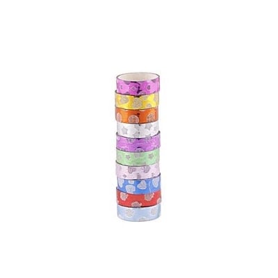 Picture of 10 Pieces Glitter Washi Tape - Multicolor 