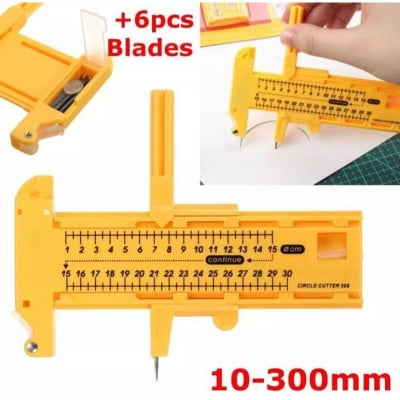 Picture of “Nine Sea” Compass Circle Cutter (Diameter 10 - 300 mm) With extra 6 Blades (Yellow)